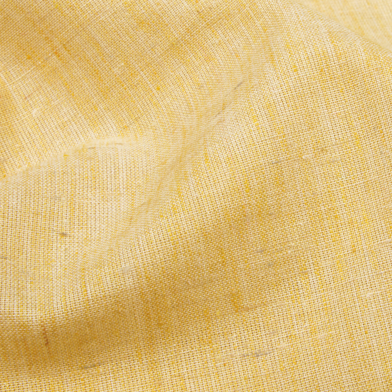 Pale Daffodil Yellow Plain Cotton By linen Fabric (Width 58 Inches) - Fabcurate