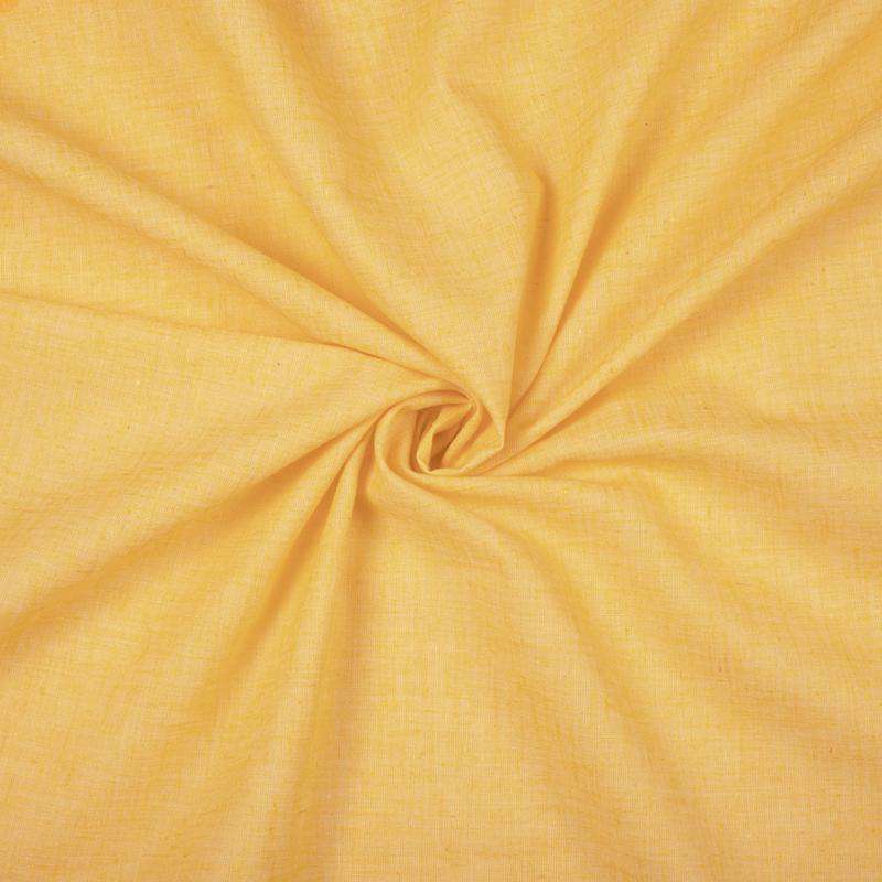 Yellow Plain Cotton By linen Fabric (Width 58 Inches) - Fabcurate