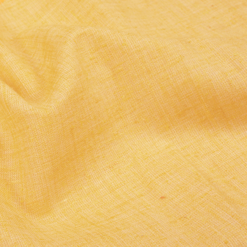 Yellow Plain Cotton By linen Fabric (Width 58 Inches) - Fabcurate