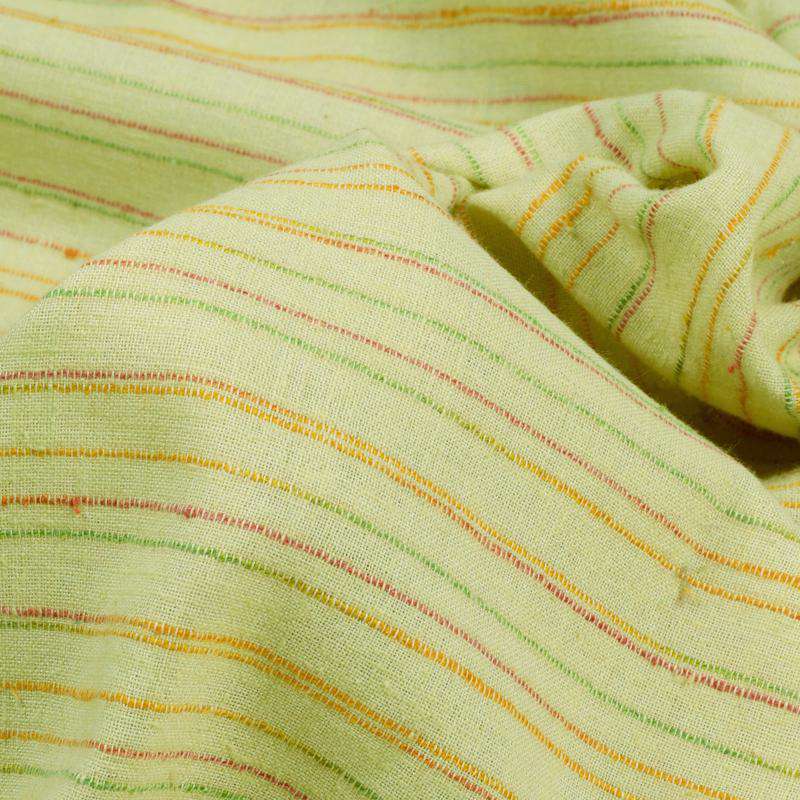 Light Pistachio Green Plain Premium Textured Cotton Blend Fabric (Width 56 Inches) - Fabcurate