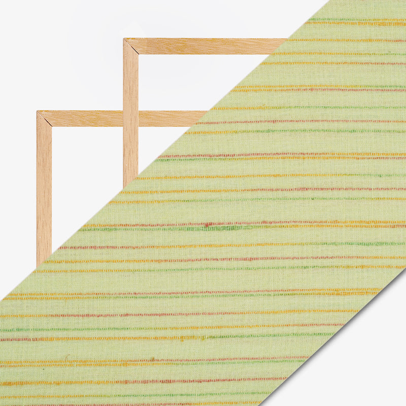 Light Pistachio Green Plain Premium Textured Cotton Blend Fabric (Width 56 Inches) - Fabcurate