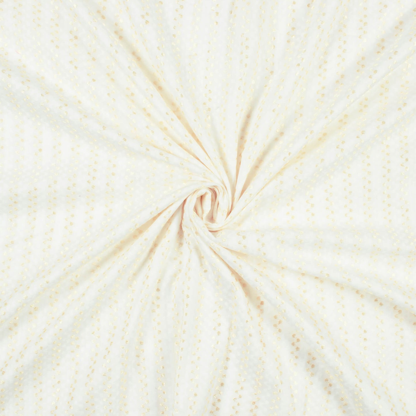 White Stripes Pattern Dyable Dobby Cotton Fabric - Fabcurate