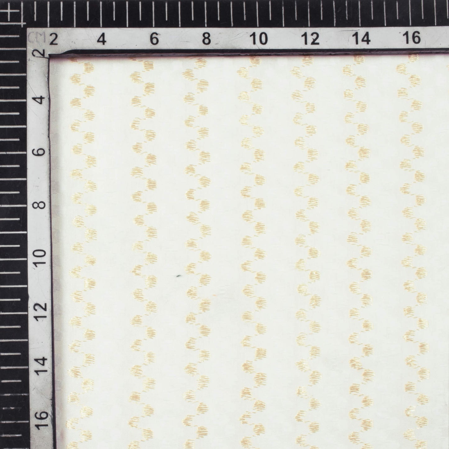 White Stripes Pattern Dyable Dobby Cotton Fabric - Fabcurate