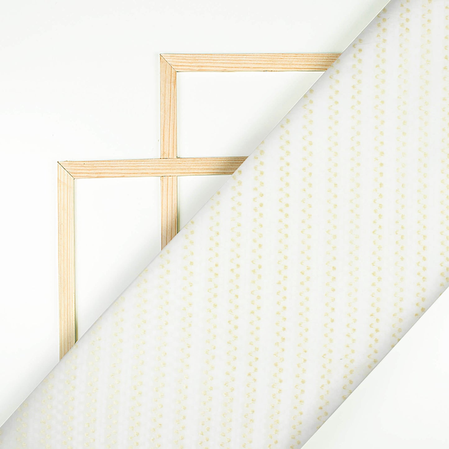 White Stripes Pattern Dyable Dobby Cotton Fabric - Fabcurate