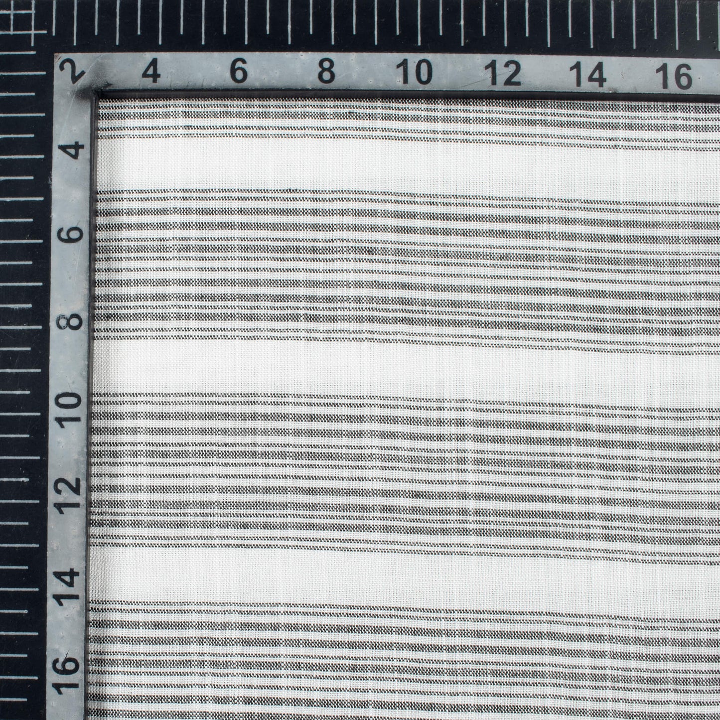 White And Black Stripes Pattern Yarn Dyed Cotton Fabric (Width 58 Inches)