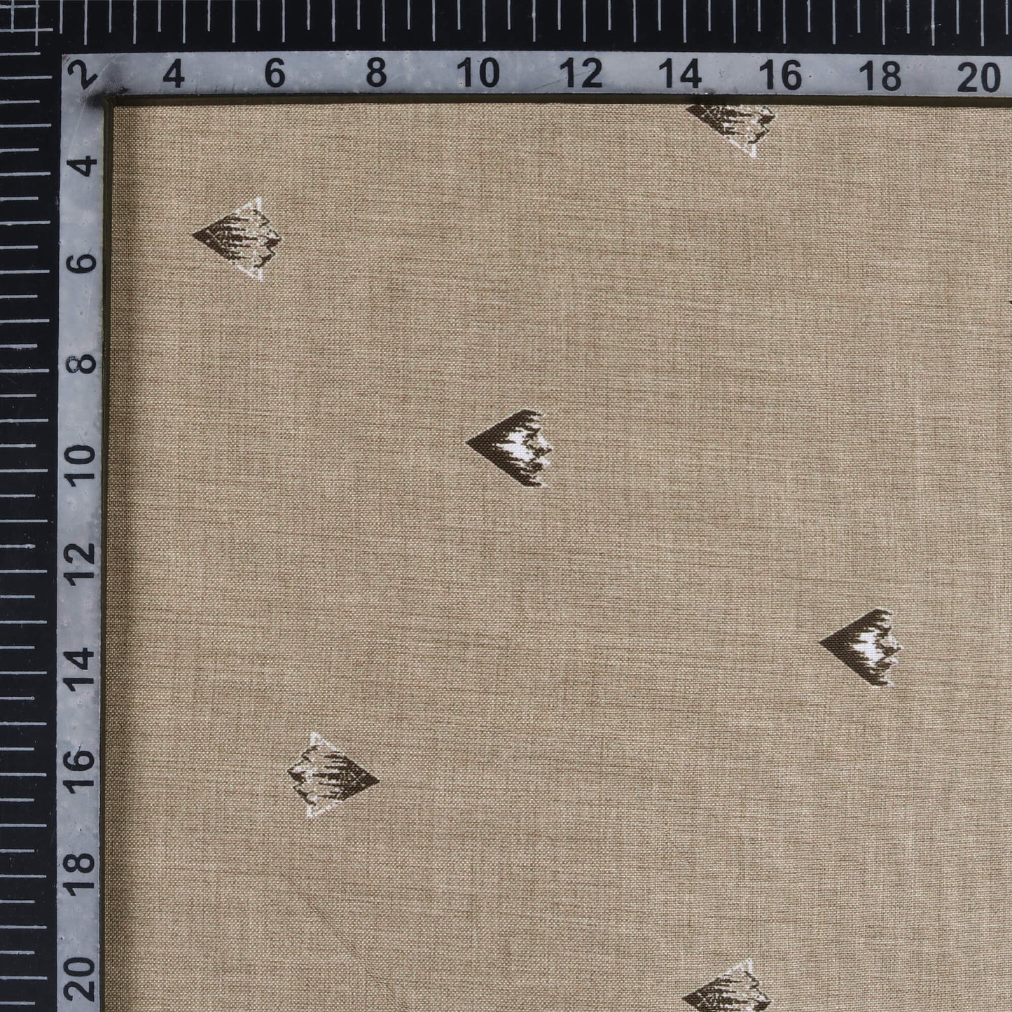 Brown And Black Booti Pattern Digital Print Poly Rayon Fabric (Width 58 Inches)