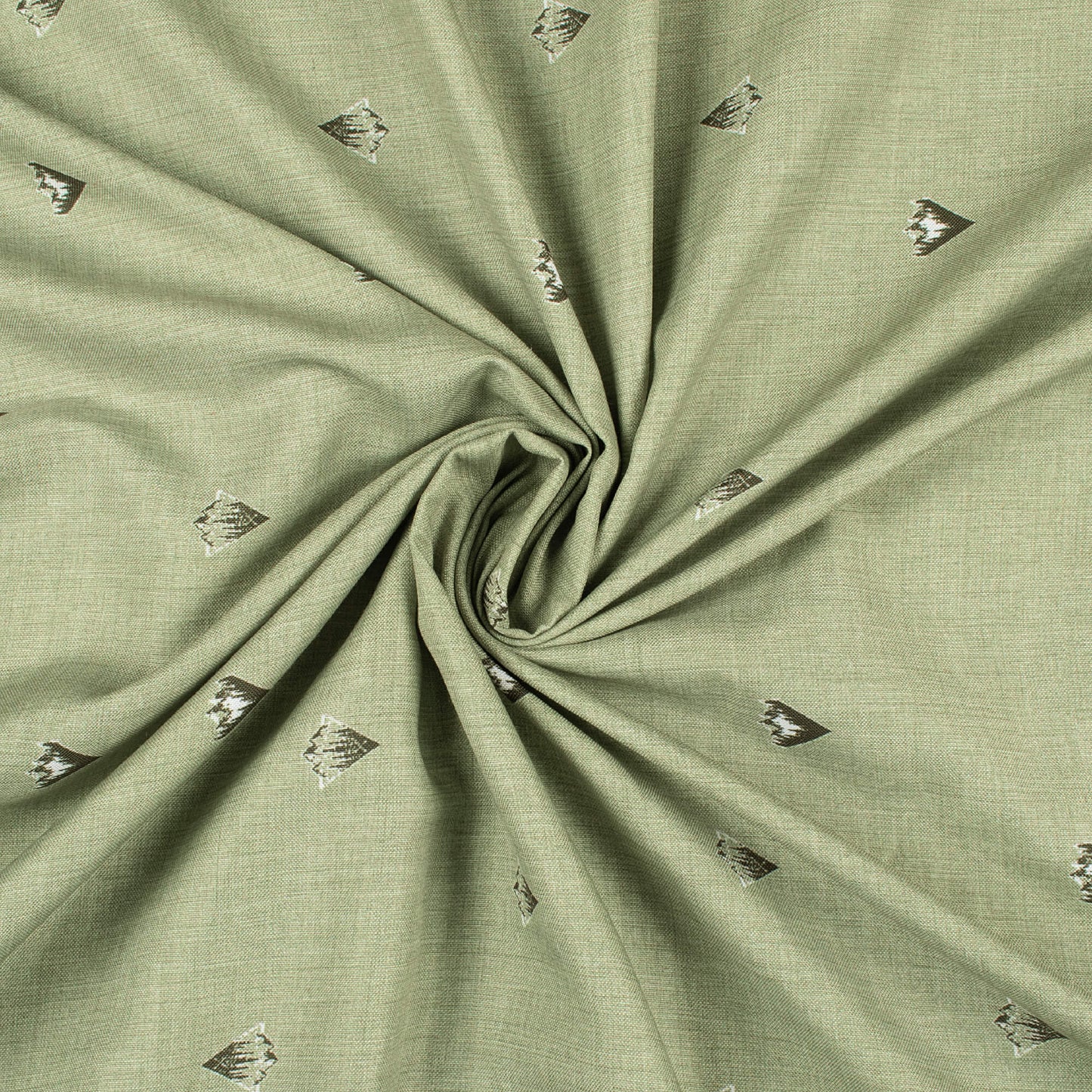 Pistachio Green And Black Booti Pattern Digital Print Poly Rayon Fabric (Width 58 Inches)