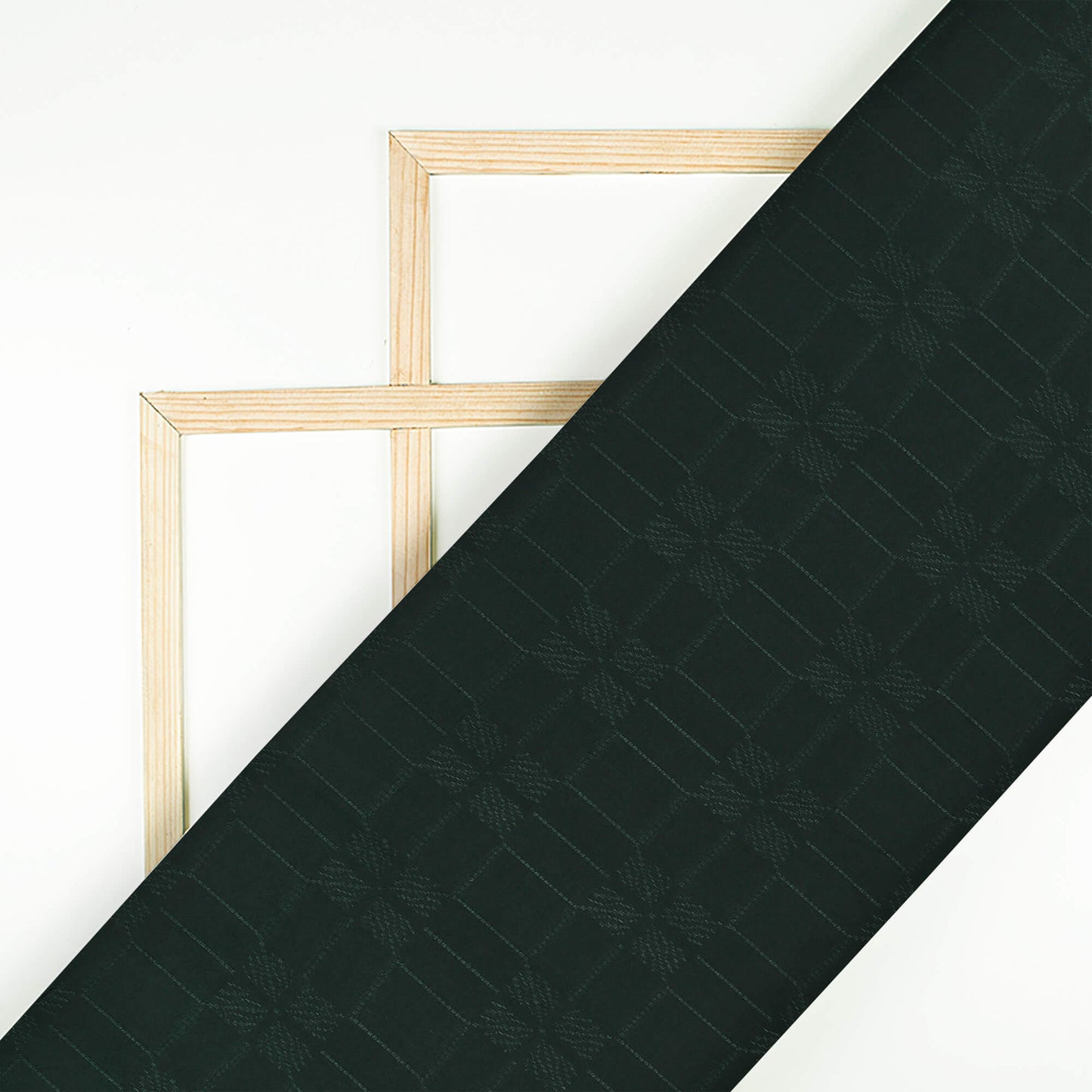 Sacramento Green Checks Pattern Dobby Viscose Rayon Fabric (Width 58 Inches)
