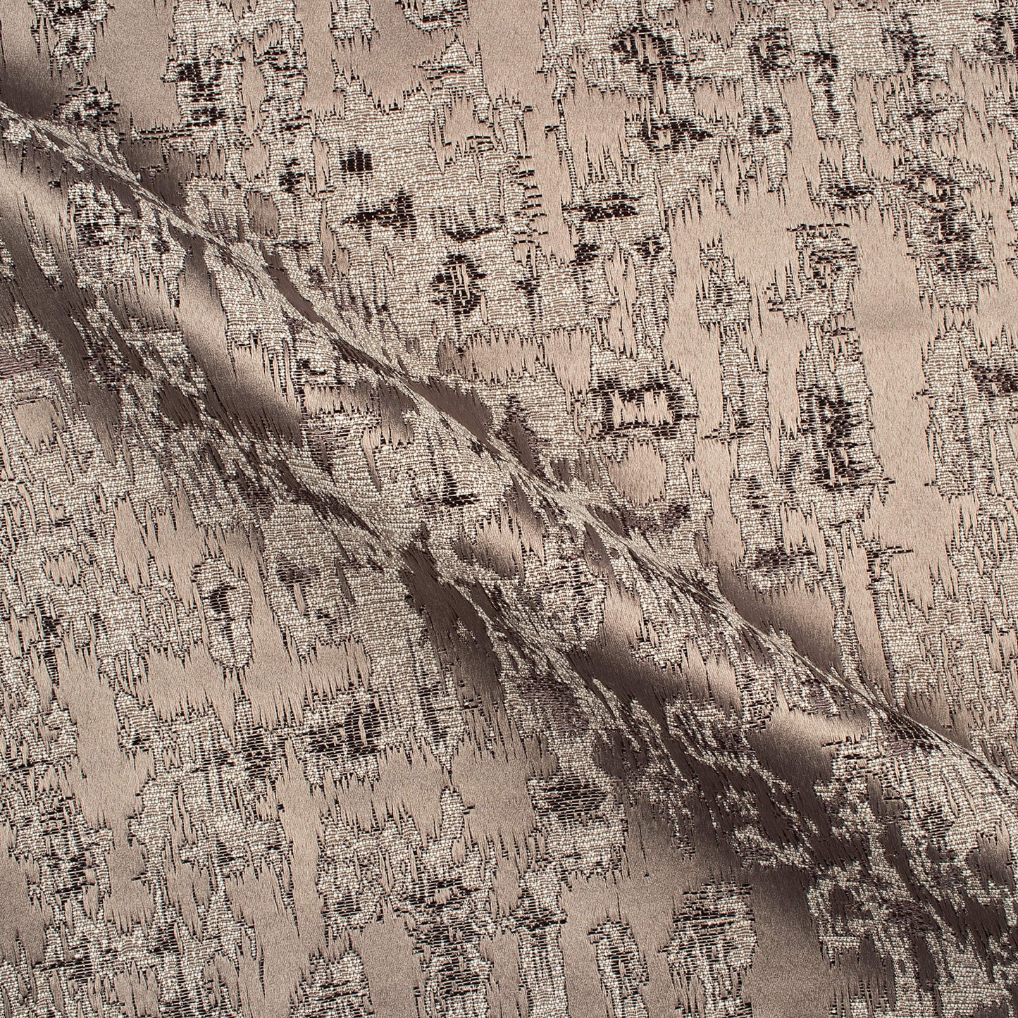 Stone Brown Self Textured Jacquard Premium Curtain Fabric (Width 48 Inches)