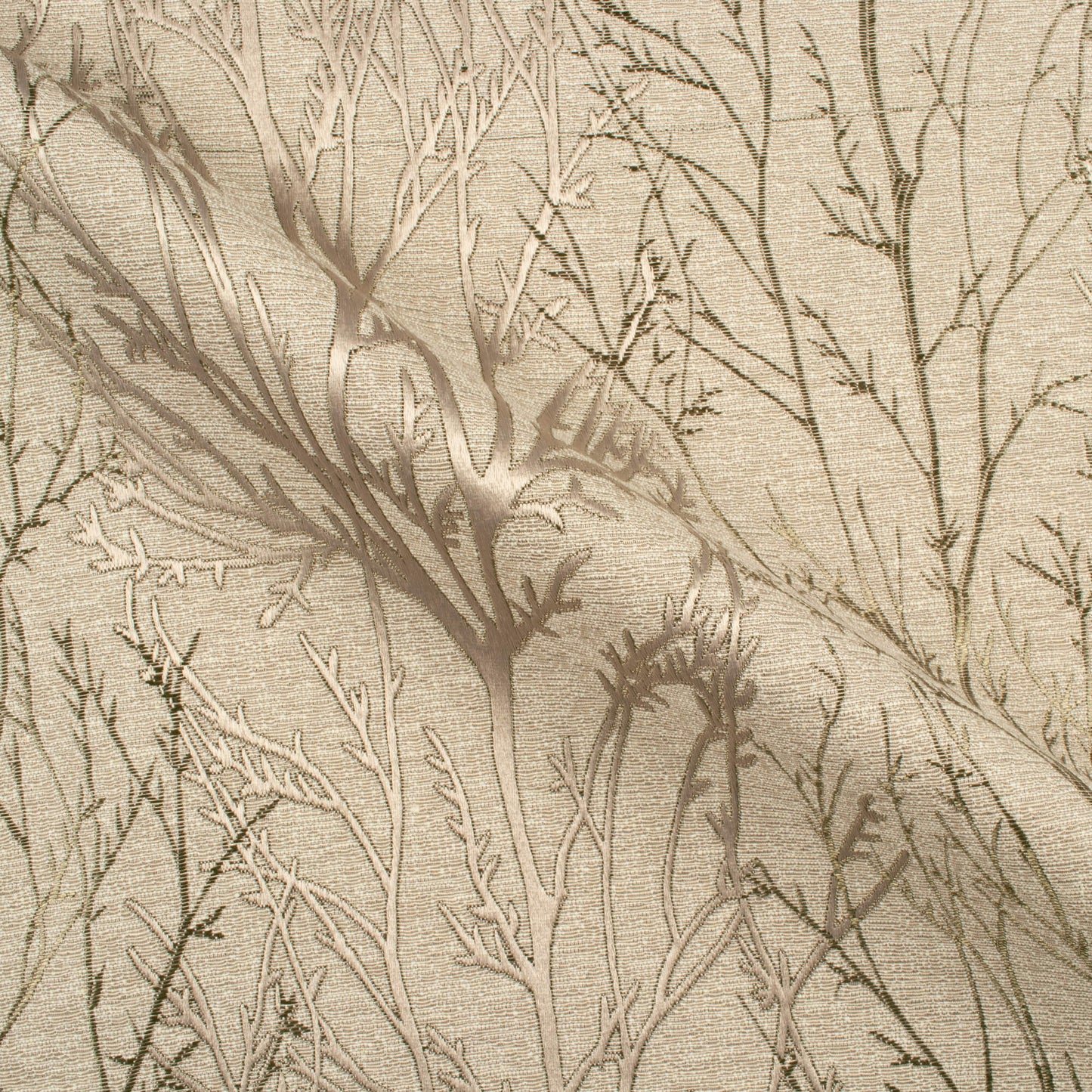 Sand Beige And Brown Abstarct Pattern Jacquard Premium Curtain Fabric (Width 48 Inches)
