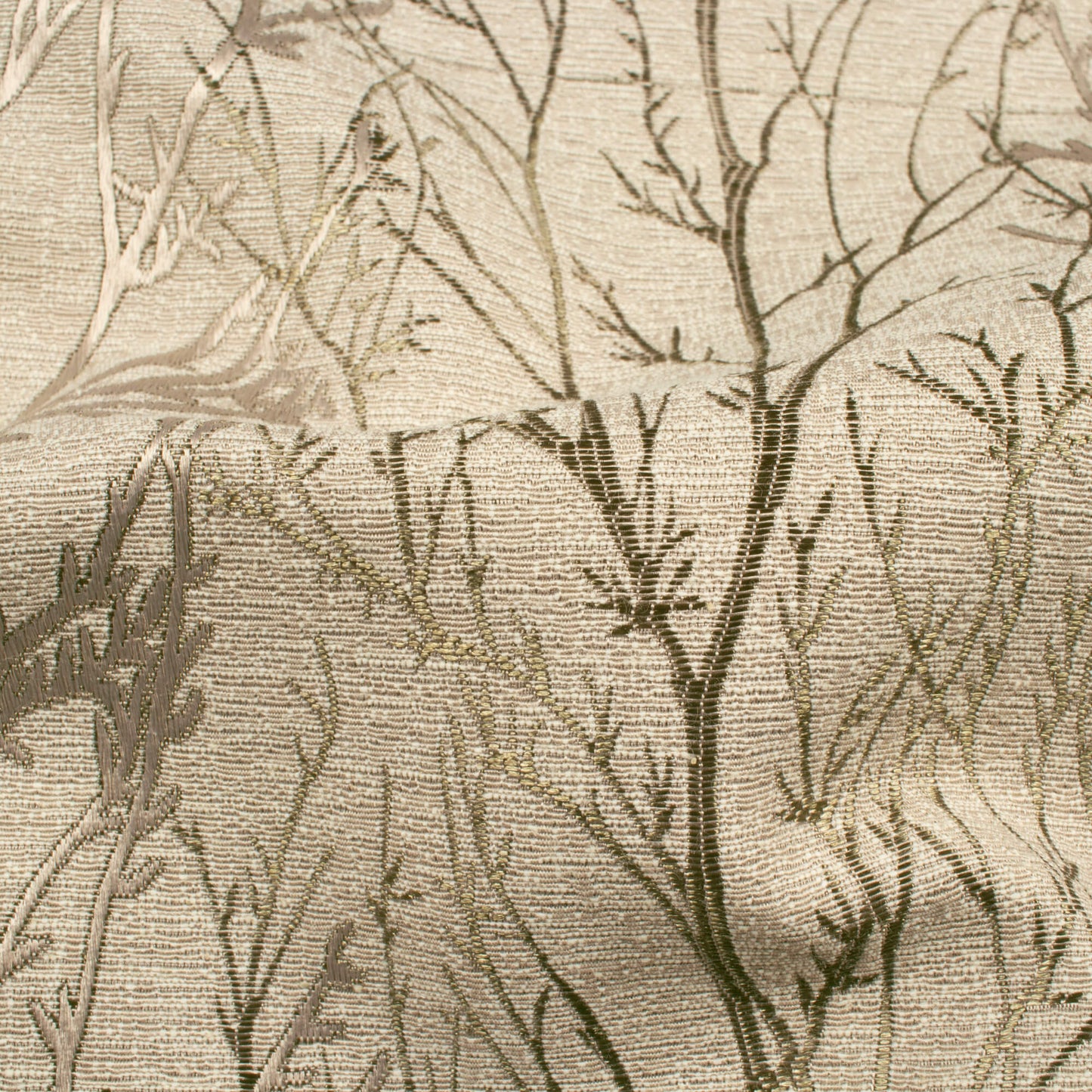 Sand Beige And Brown Abstarct Pattern Jacquard Premium Curtain Fabric (Width 48 Inches)