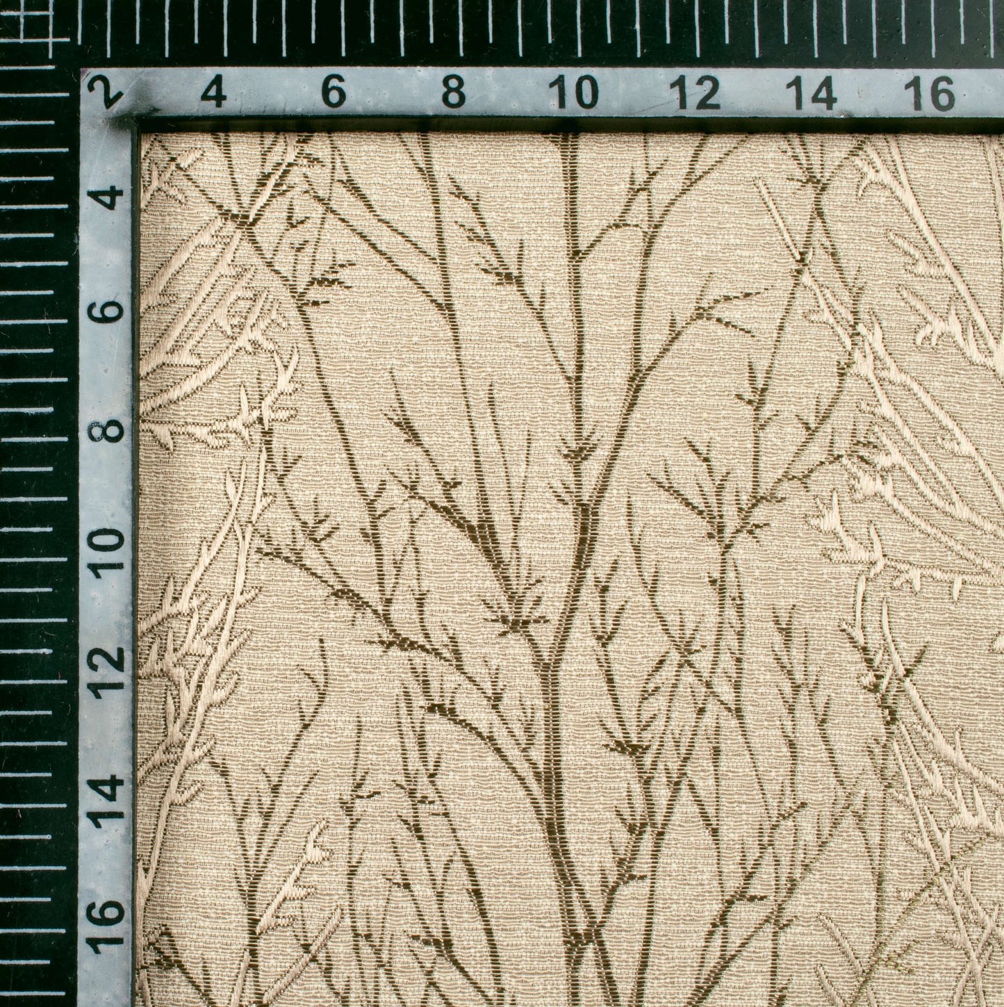 Sand Beige And Brown Abstarct Pattern Jacquard Premium Curtain Fabric (Width 48 Inches)