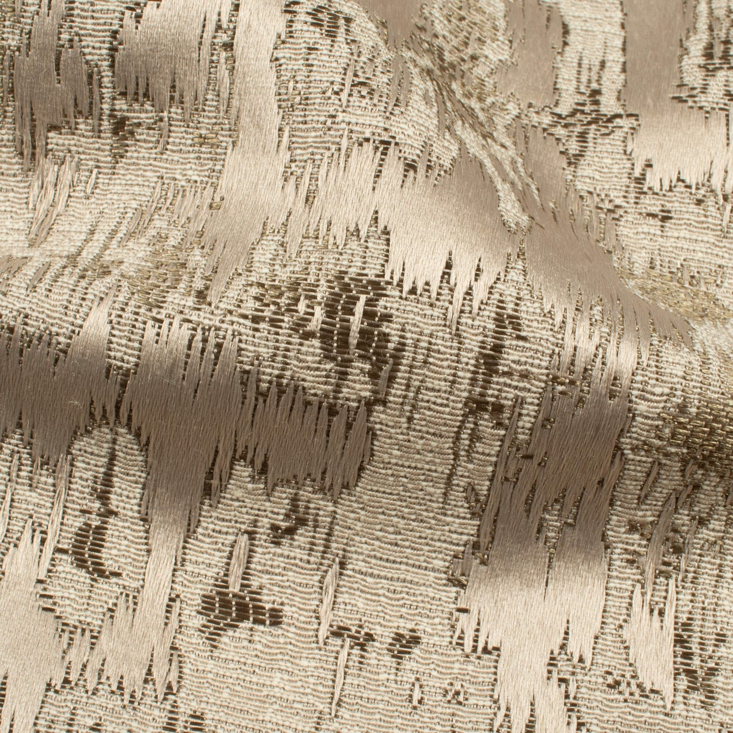 Sand Beige And Brown Self Textured Jacquard Premium Curtain Fabric (Width 48 Inches)