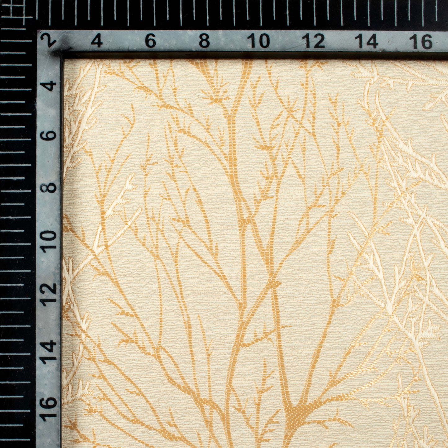 Cream Abstarct Pattern Jacquard Premium Curtain Fabric (Width 48 Inches)