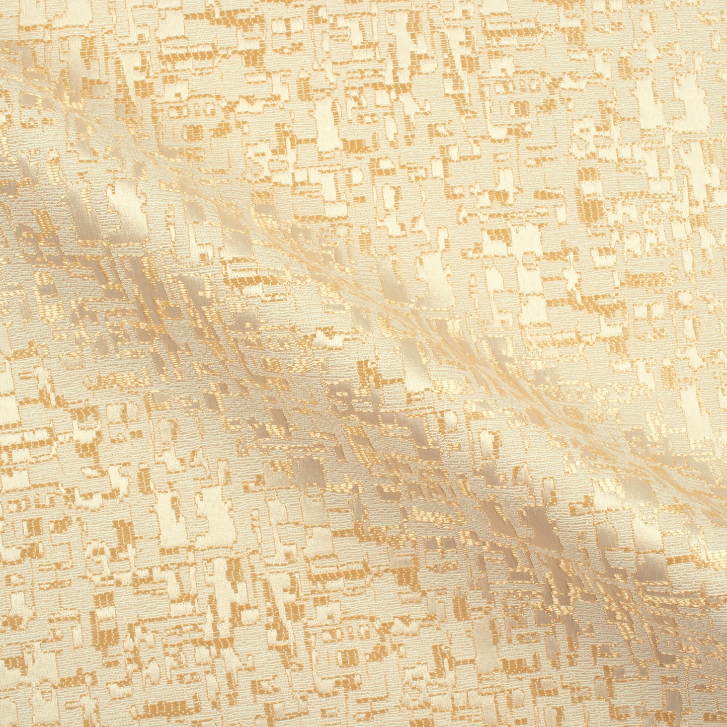 Cream Self Textured Jacquard Premium Curtain Fabric (Width 48 Inches)