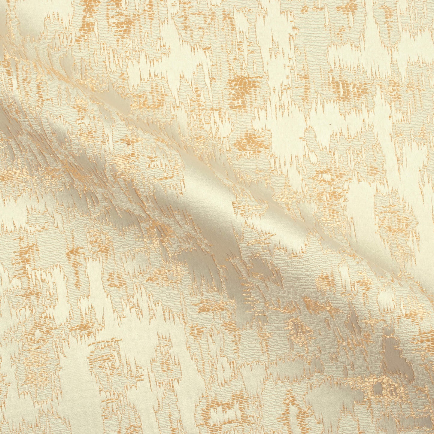 Cream Self Textured Jacquard Premium Curtain Fabric (Width 48 Inches)