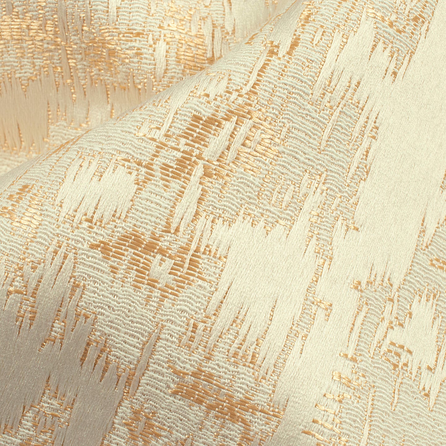 Cream Self Textured Jacquard Premium Curtain Fabric (Width 48 Inches)
