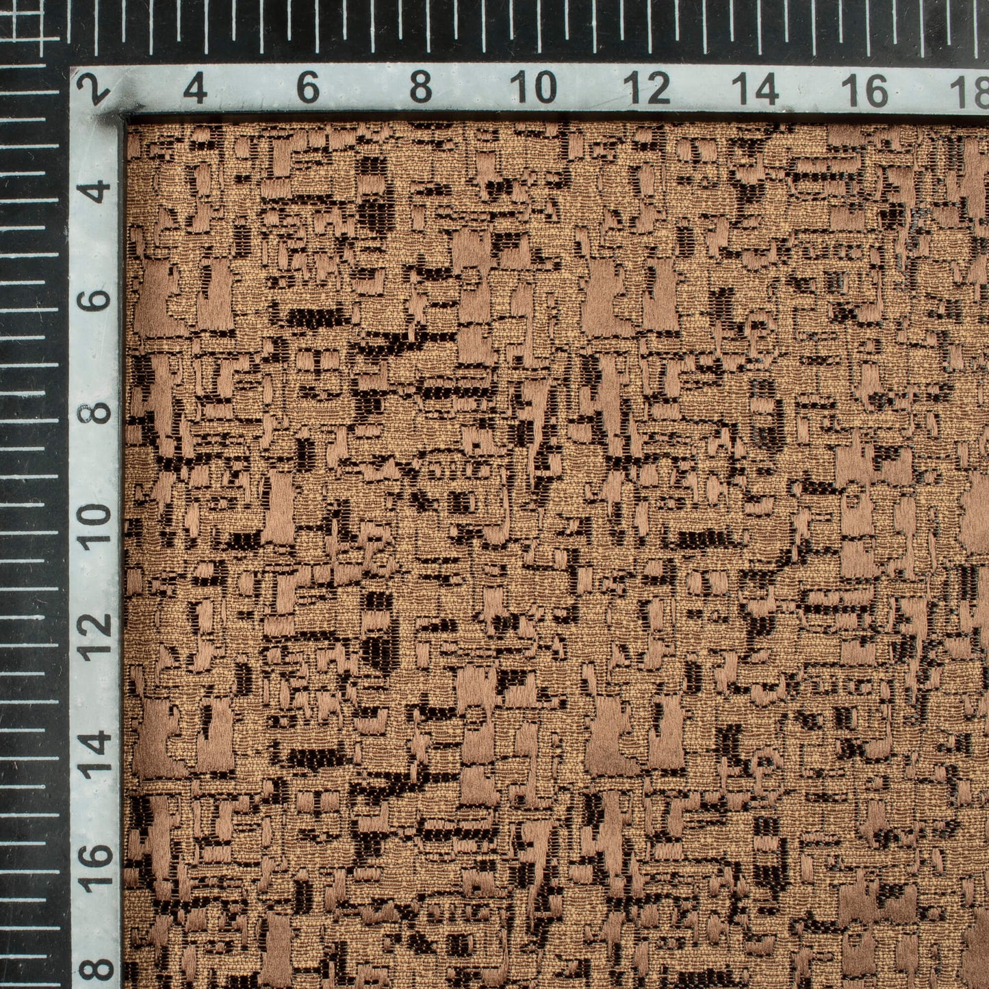Honey Brown Self Textured Jacquard Premium Curtain Fabric (Width 48 Inches)
