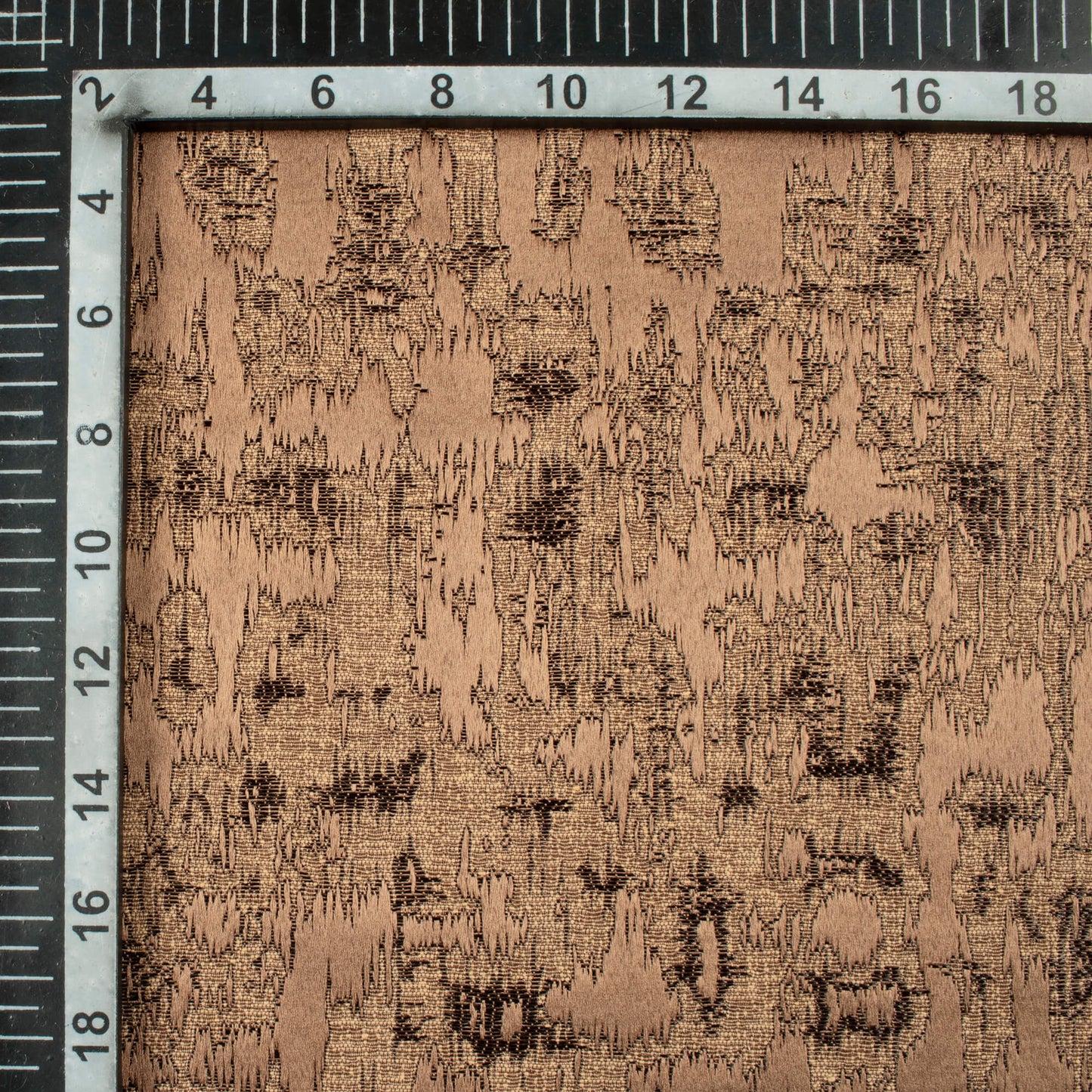 Honey Brown Self Textured Jacquard Premium Curtain Fabric (Width 48 Inches)