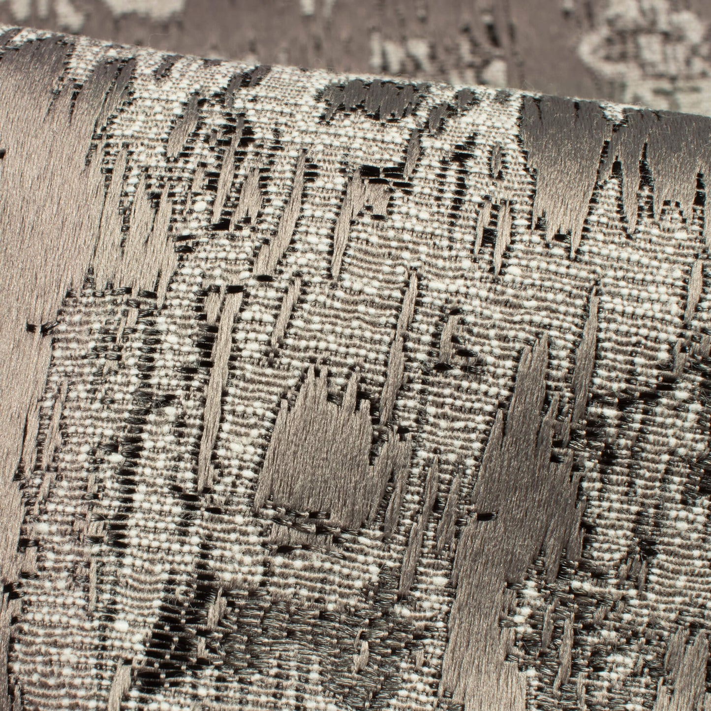 Rhino Grey Self Textured Jacquard Premium Curtain Fabric (Width 48 Inches)