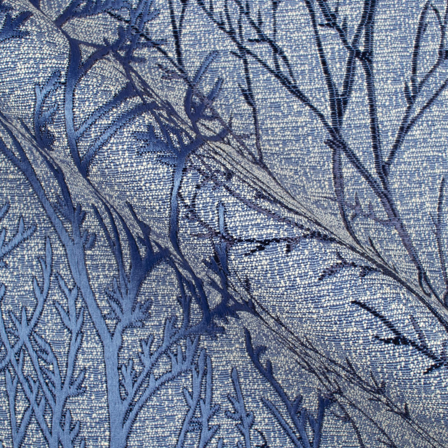 Jordy Blue Abstarct Pattern Jacquard Premium Curtain Fabric (Width 48 Inches)