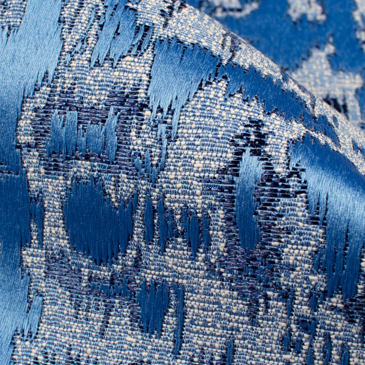 Jordy Blue Self Textured Jacquard Premium Curtain Fabric (Width 48 Inches)