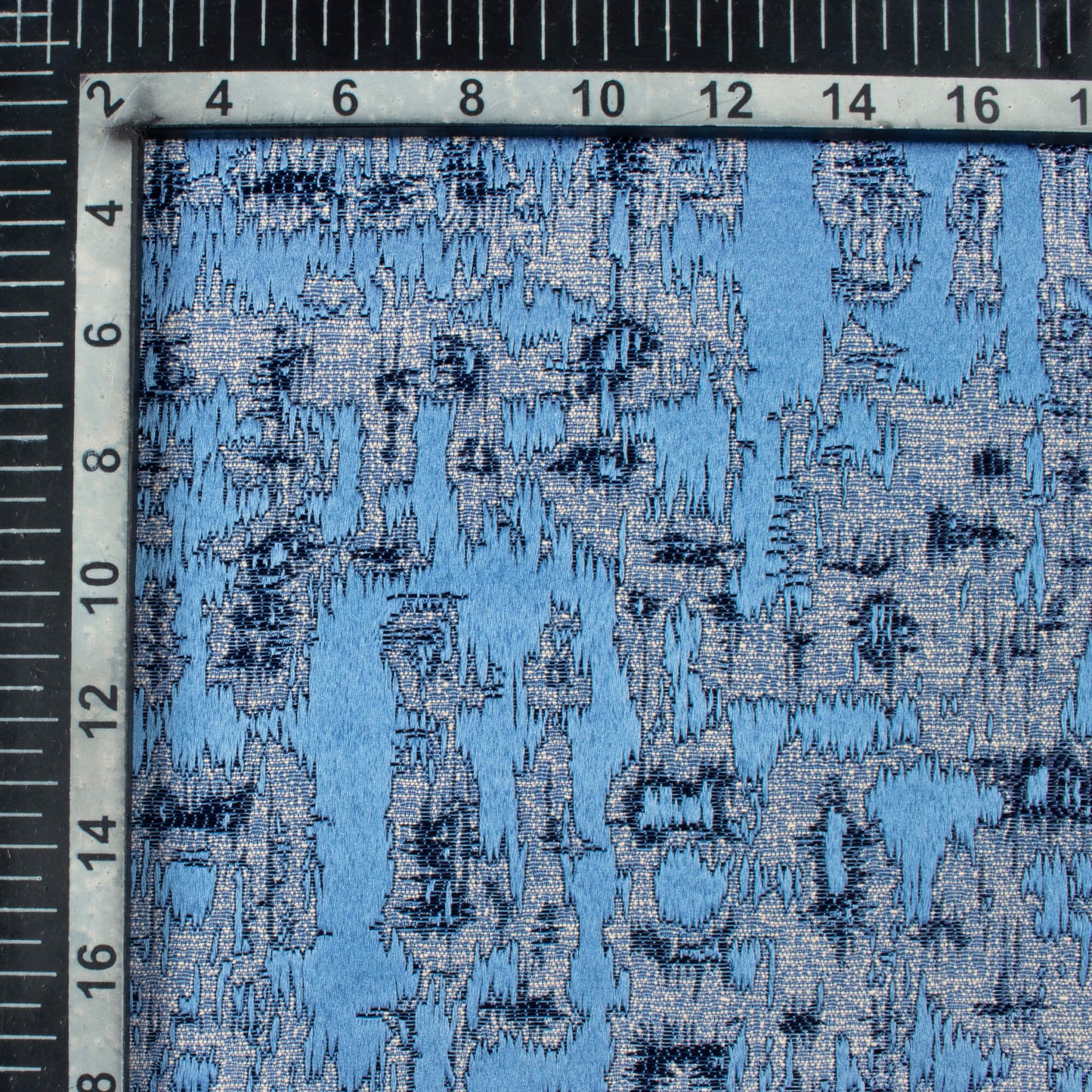 Jordy Blue Self Textured Jacquard Premium Curtain Fabric (Width 48 Inches)