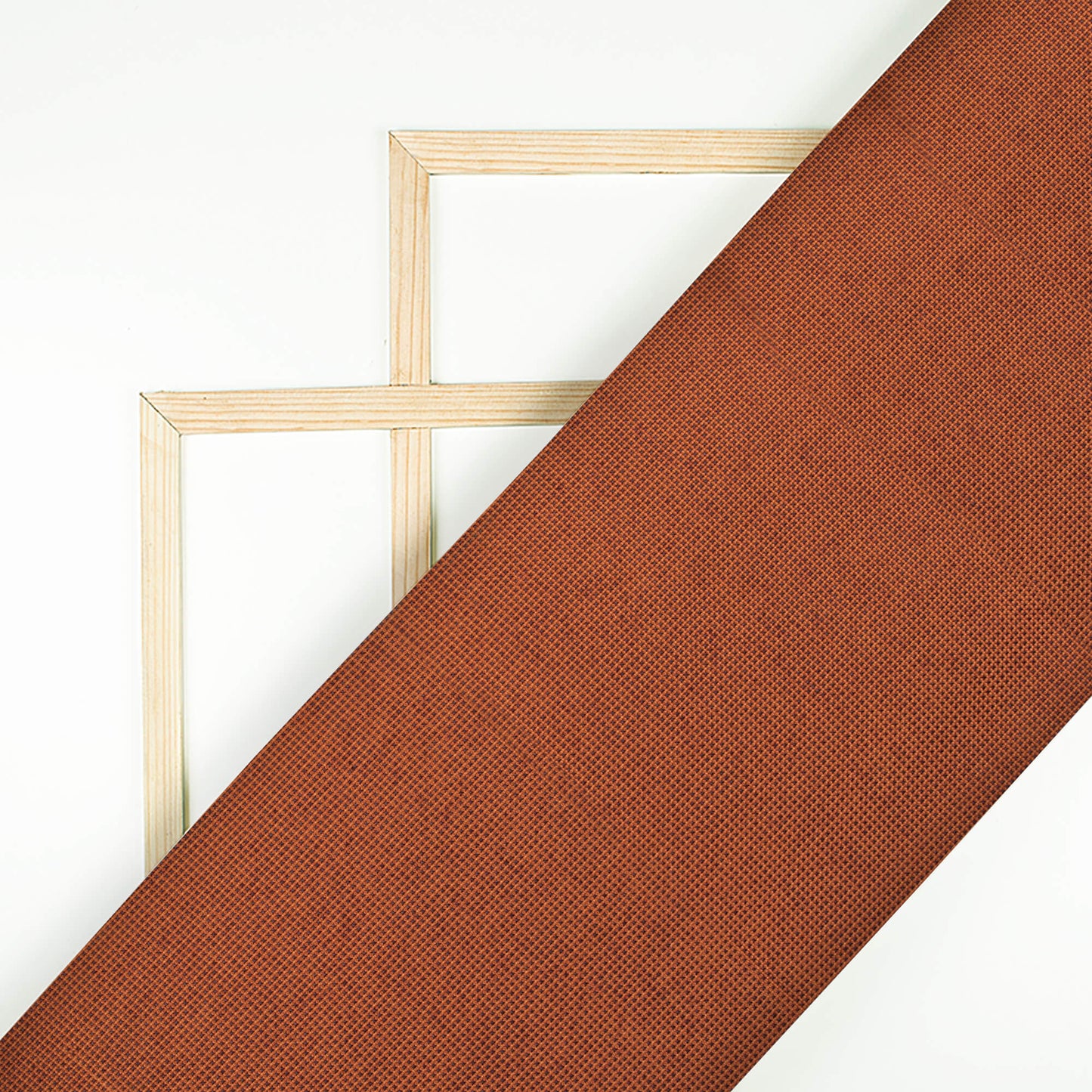 Ginger Orange Plain Woven Chambray Premium Shirting Fabric (Width 58 Inches)