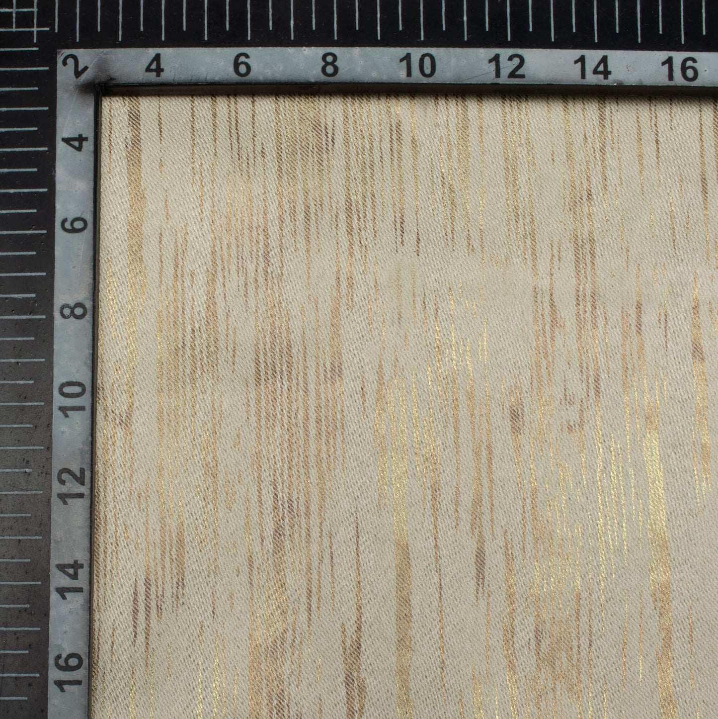 Wheat Brown Textured Golden Foil Premium Curtain Fabric (Width 54 Inches)