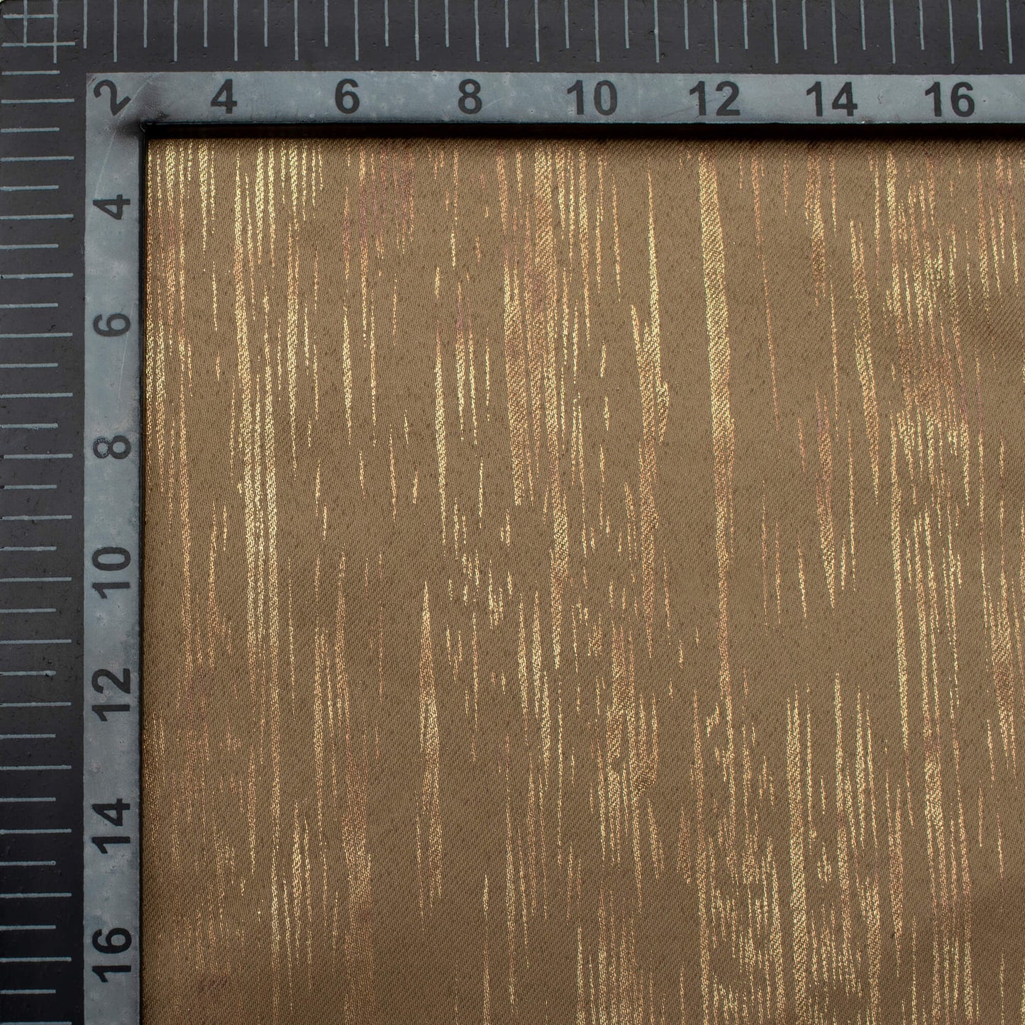 Tawny Brown Textured Golden Foil Premium Curtain Fabric (Width 54 Inches)