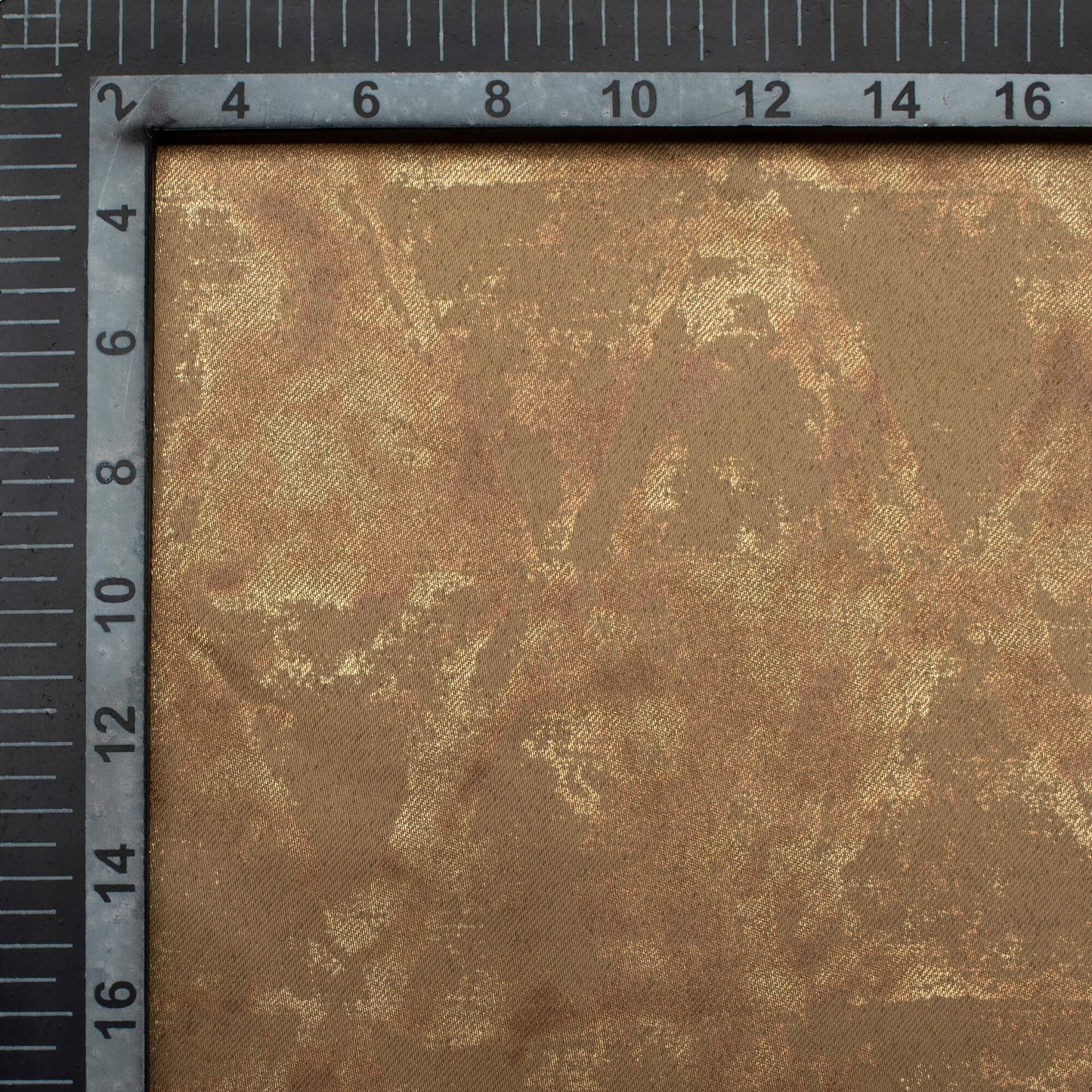 Tawny Brown Geometric Pattern Golden Foil Premium Curtain Fabric (Width 54 Inches)