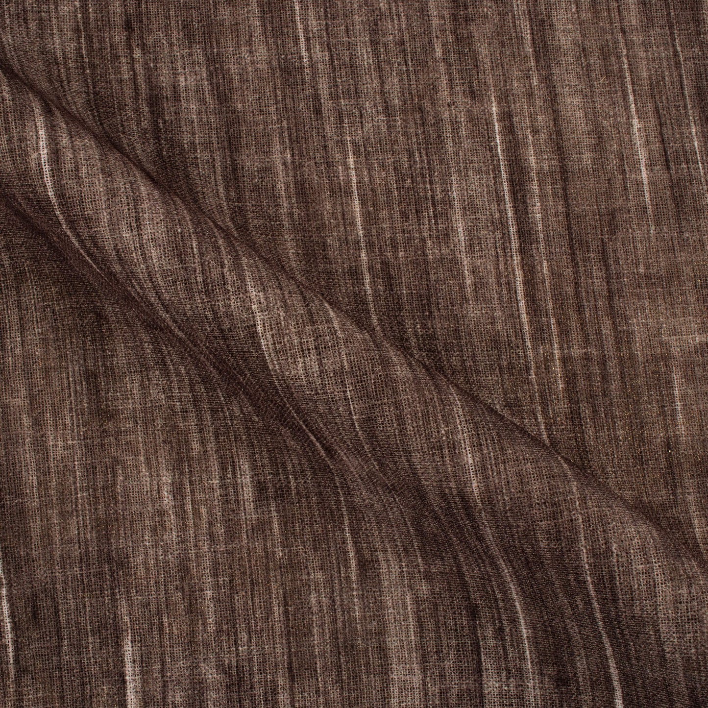 Umber Brown Textured Premium Sheer Fabric (Width 54 Inches)