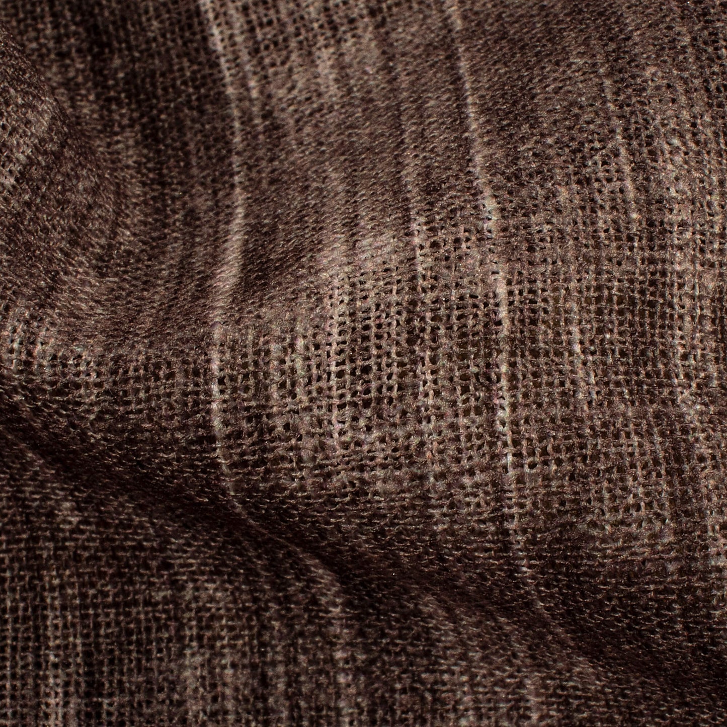 Umber Brown Textured Premium Sheer Fabric (Width 54 Inches)