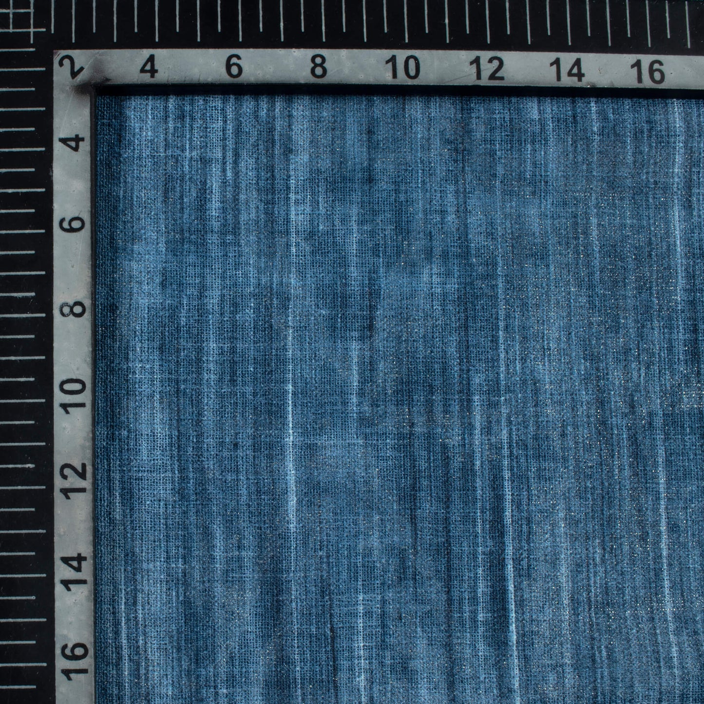 Regal Blue Textured Silver Foil Premium Sheer Fabric (Width 54 Inches)