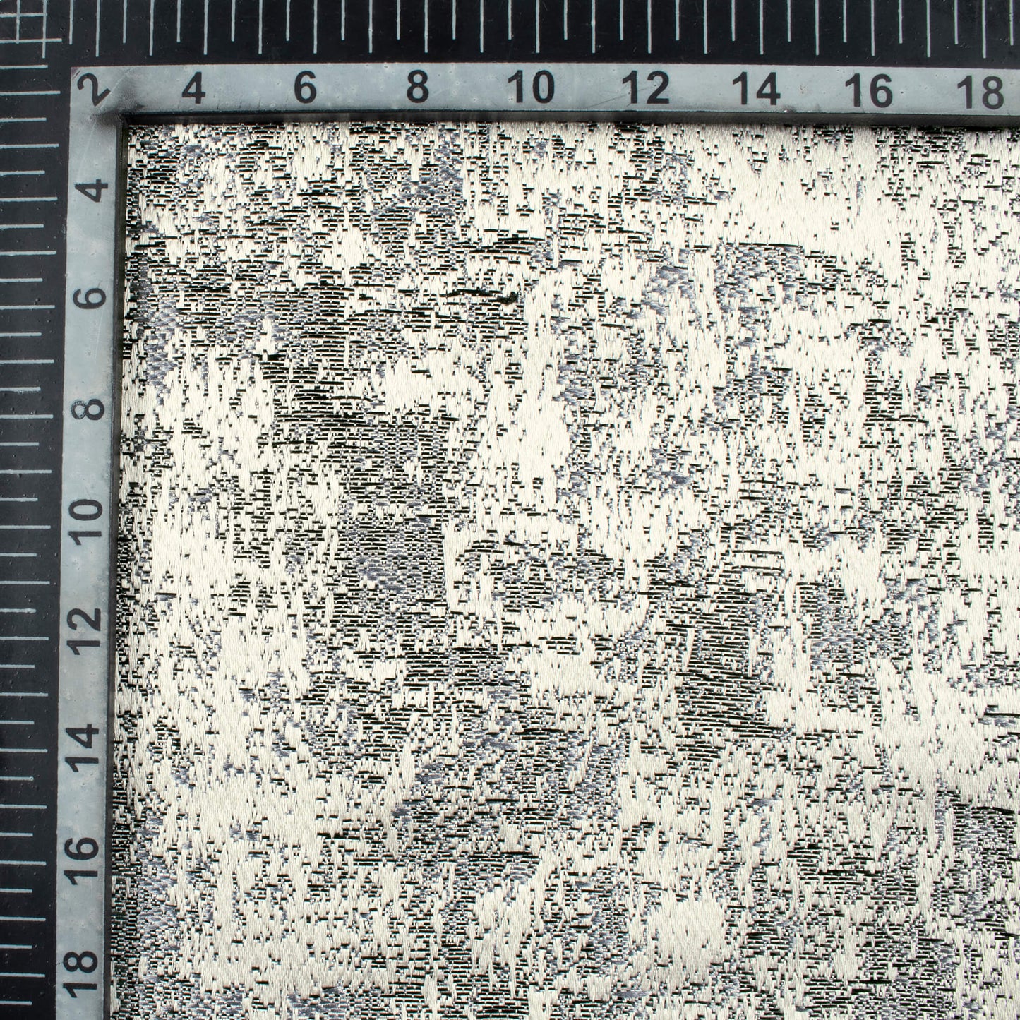White And Black Self Textured Jacquard Premium Curtain Fabric (Width 48 Inches)