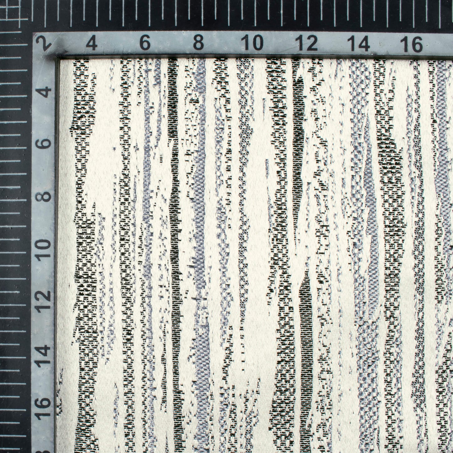White And Black Self Textured Jacquard Premium Curtain Fabric (Width 48 Inches)