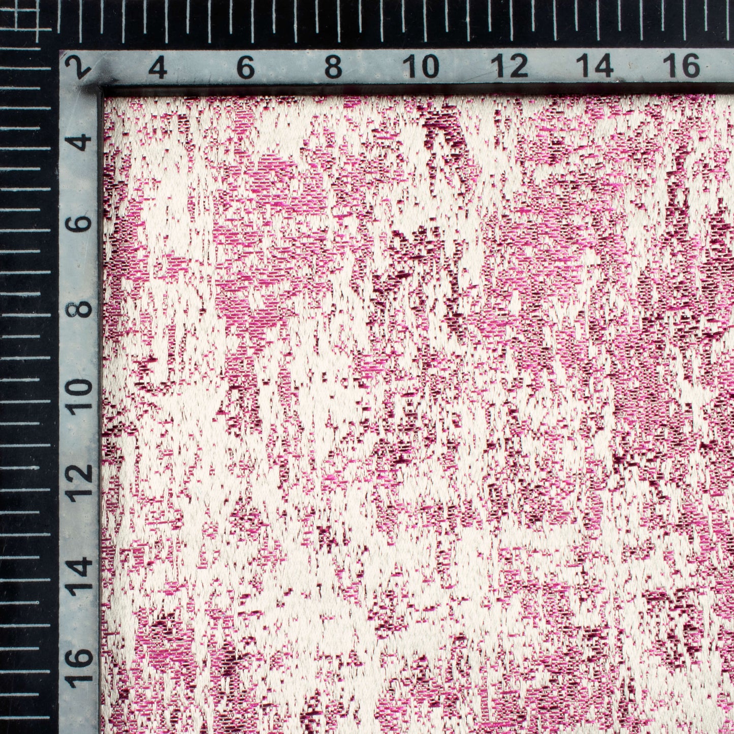 White And Taffy Pink Self Textured Jacquard Premium Curtain Fabric (Width 48 Inches)