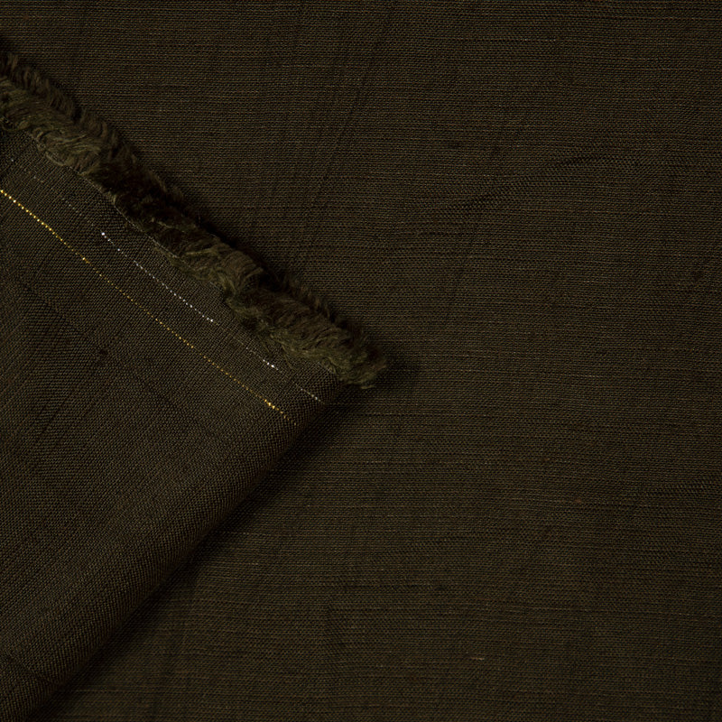 Wood Plain Linen Textured Cotton Fabric