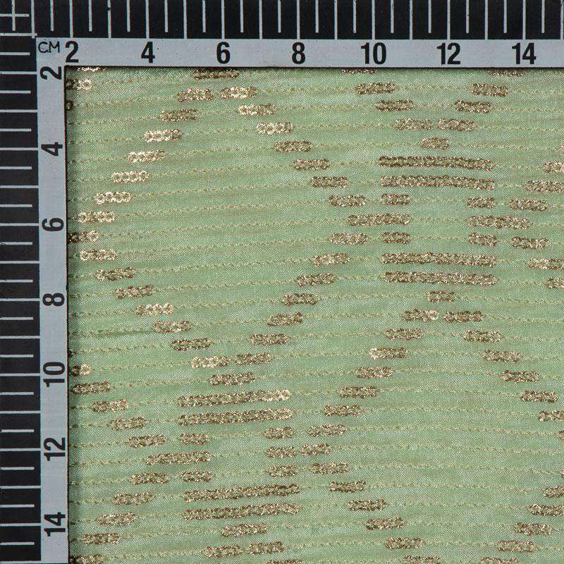 Pastel Green Geometric Pattern Seqiuns Chinnon Fabric
