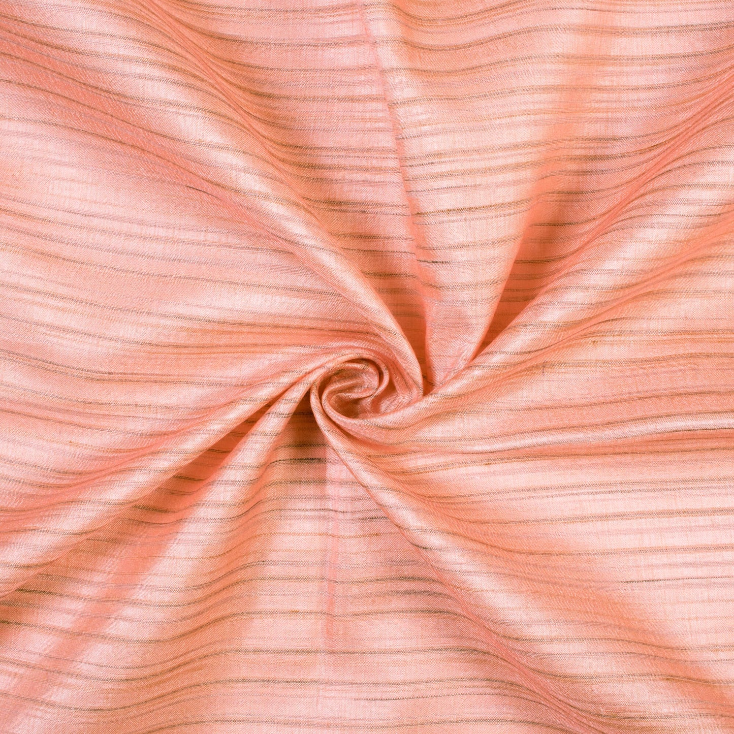 Light Peach And Grey Stripes Pattern Digital Print Art Tusser Silk Fabric