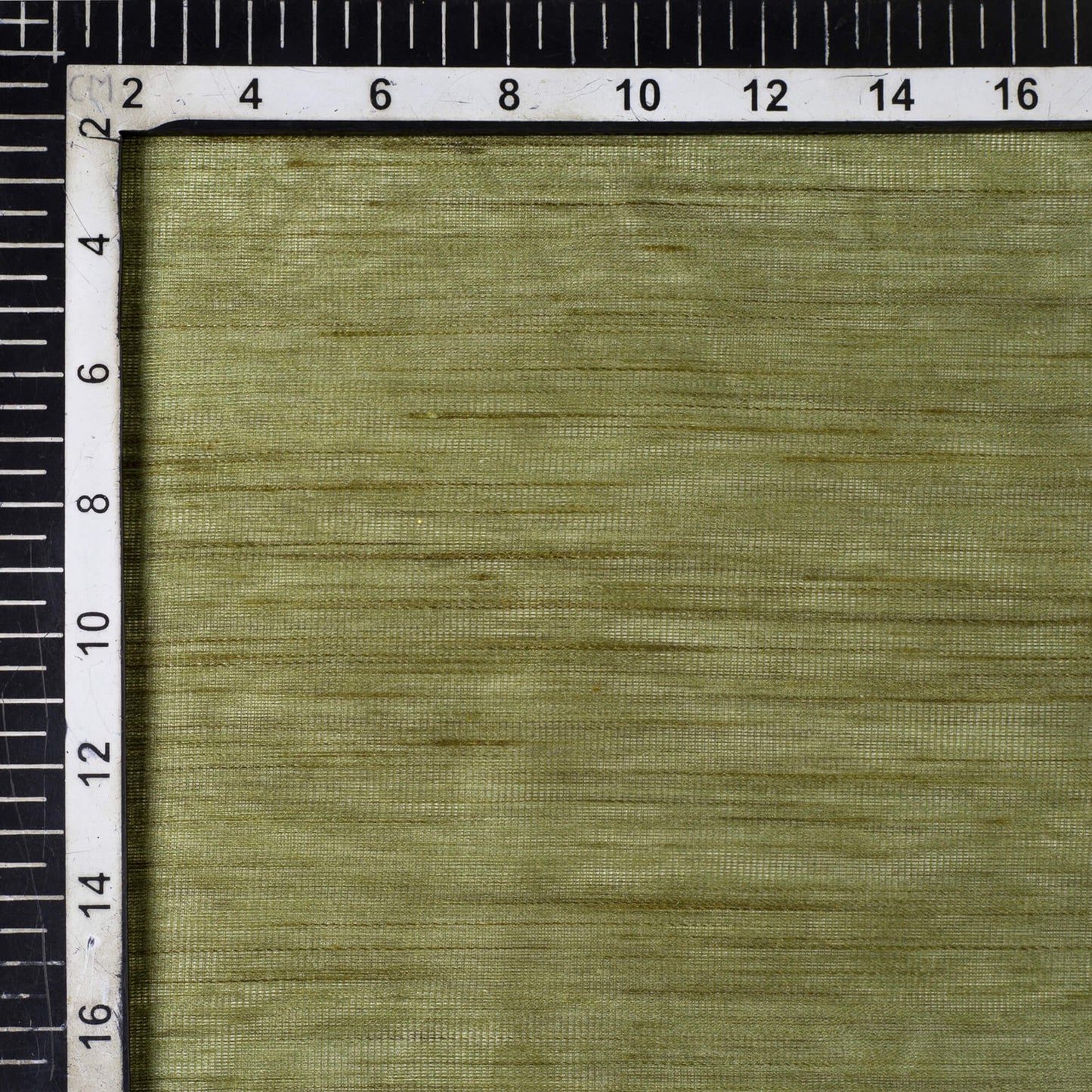 Army Green Jari Border Chanderi Fabric
