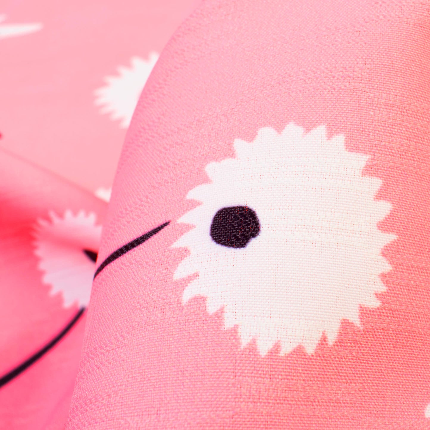 Flamingo Pink And White Floral Pattern Digital Print Dobby Crepe Fabric (Width 56 Inches)