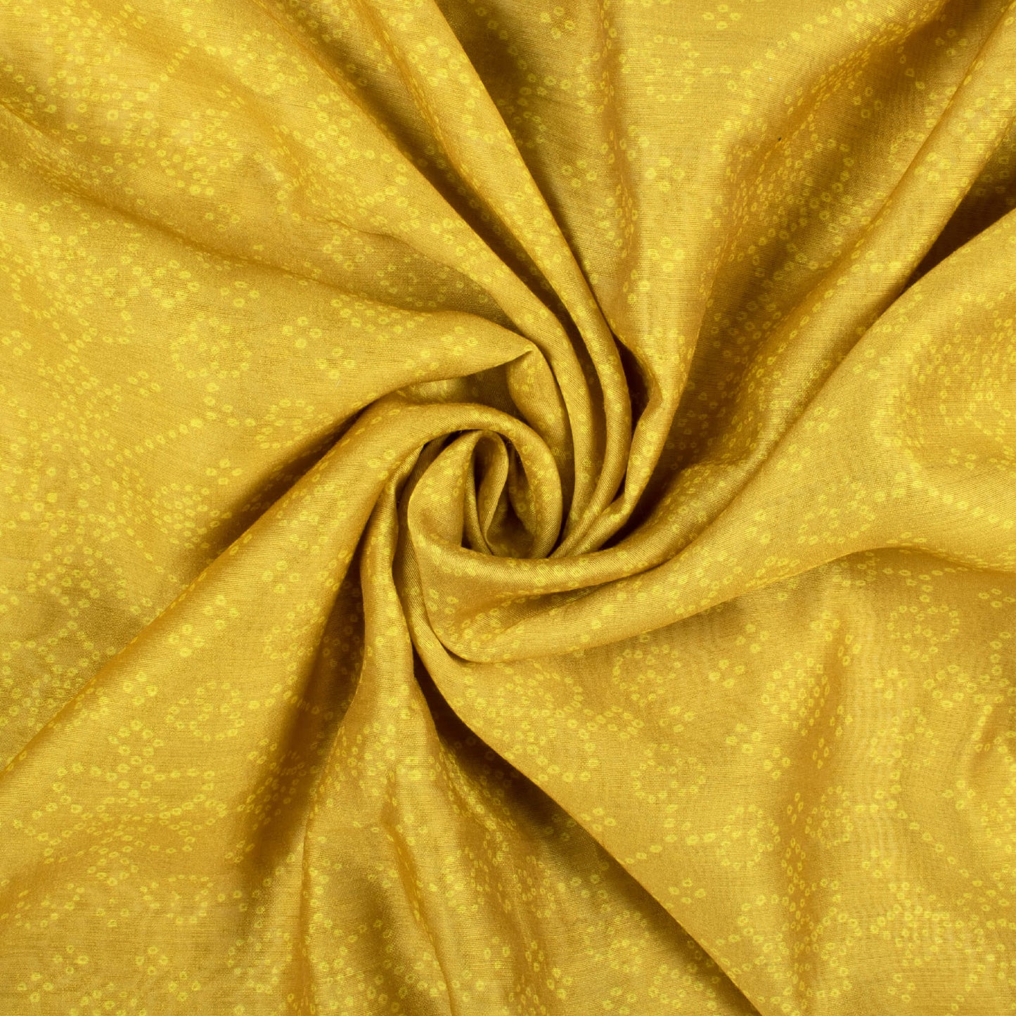Lemon Yellow And White Floral Pattern Digital Print Chanderi Fabric