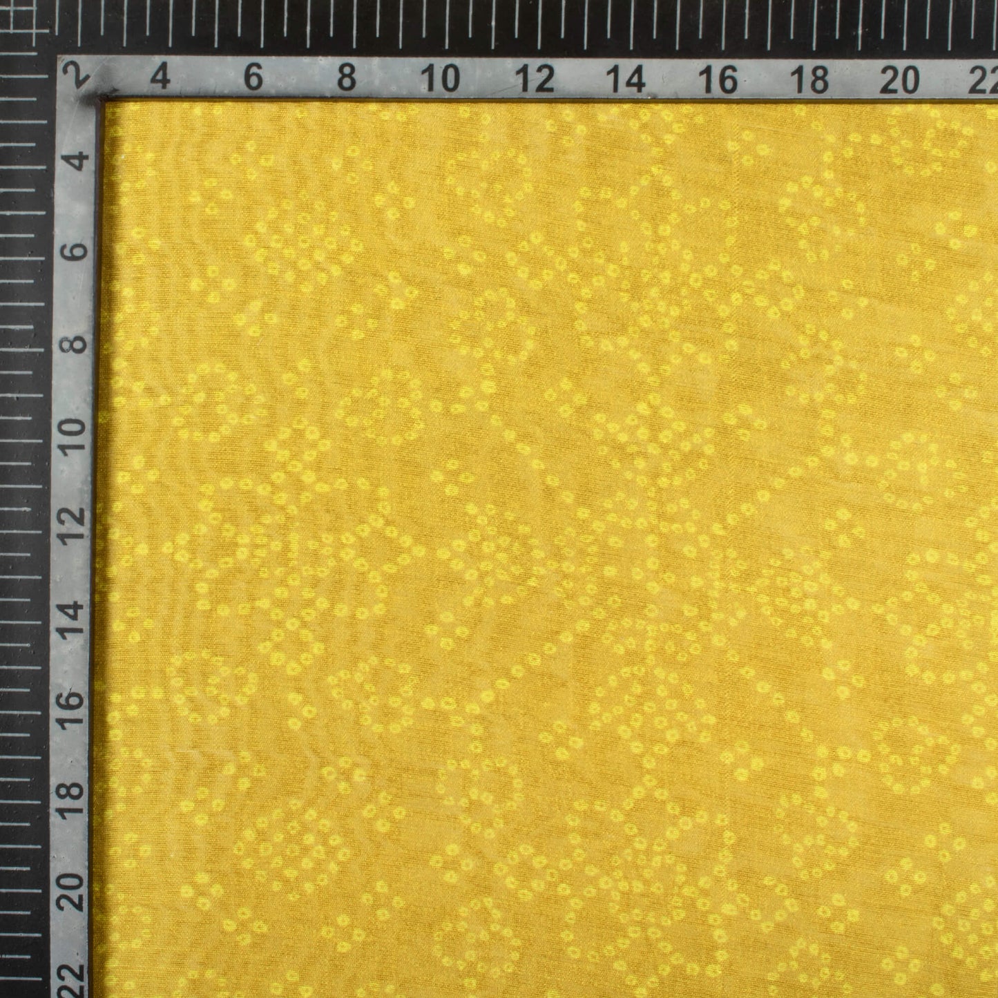 Lemon Yellow And White Floral Pattern Digital Print Chanderi Fabric