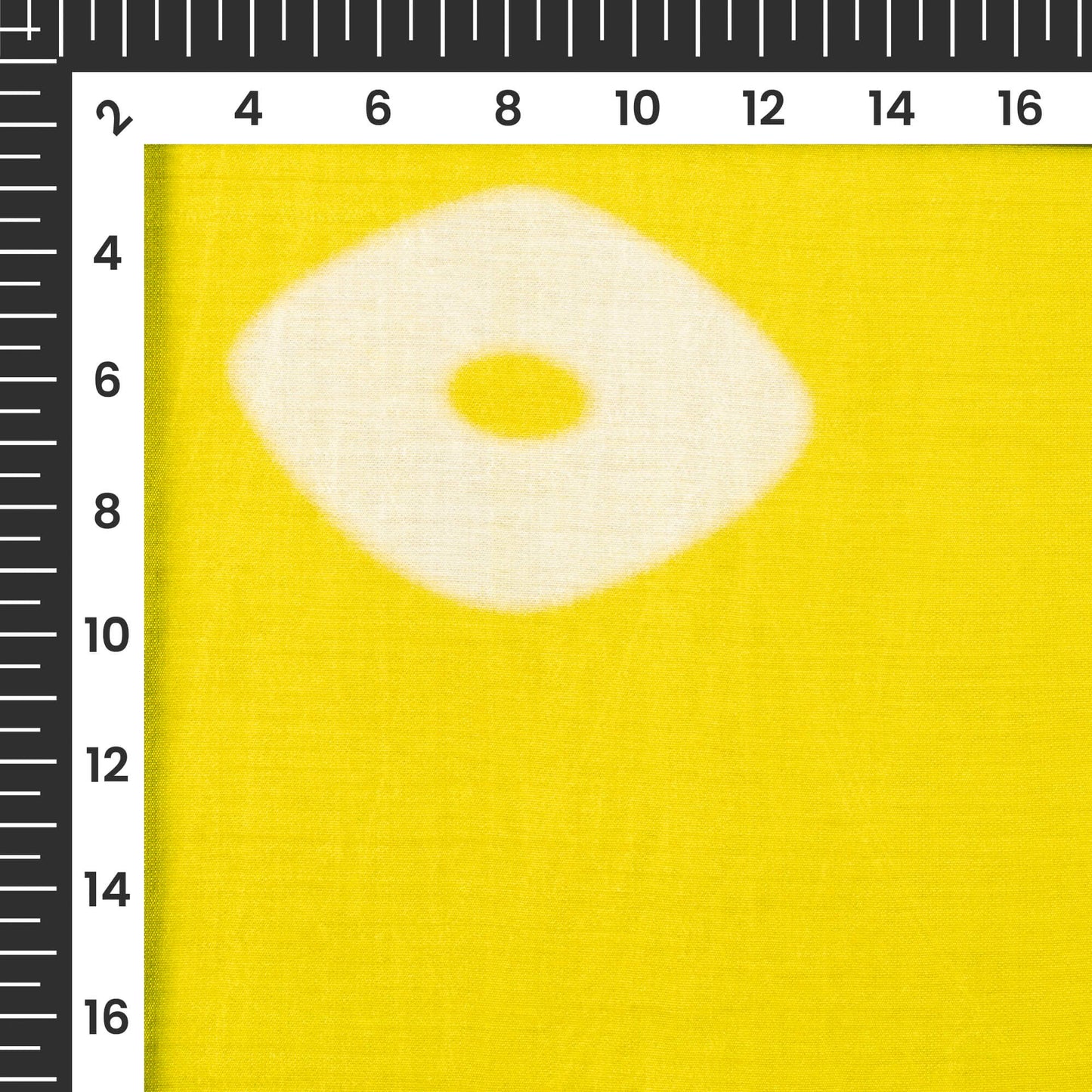 Bumblebee Yellow And White Bandhanii Pattern Digital Print Viscose Chanderi Fabric
