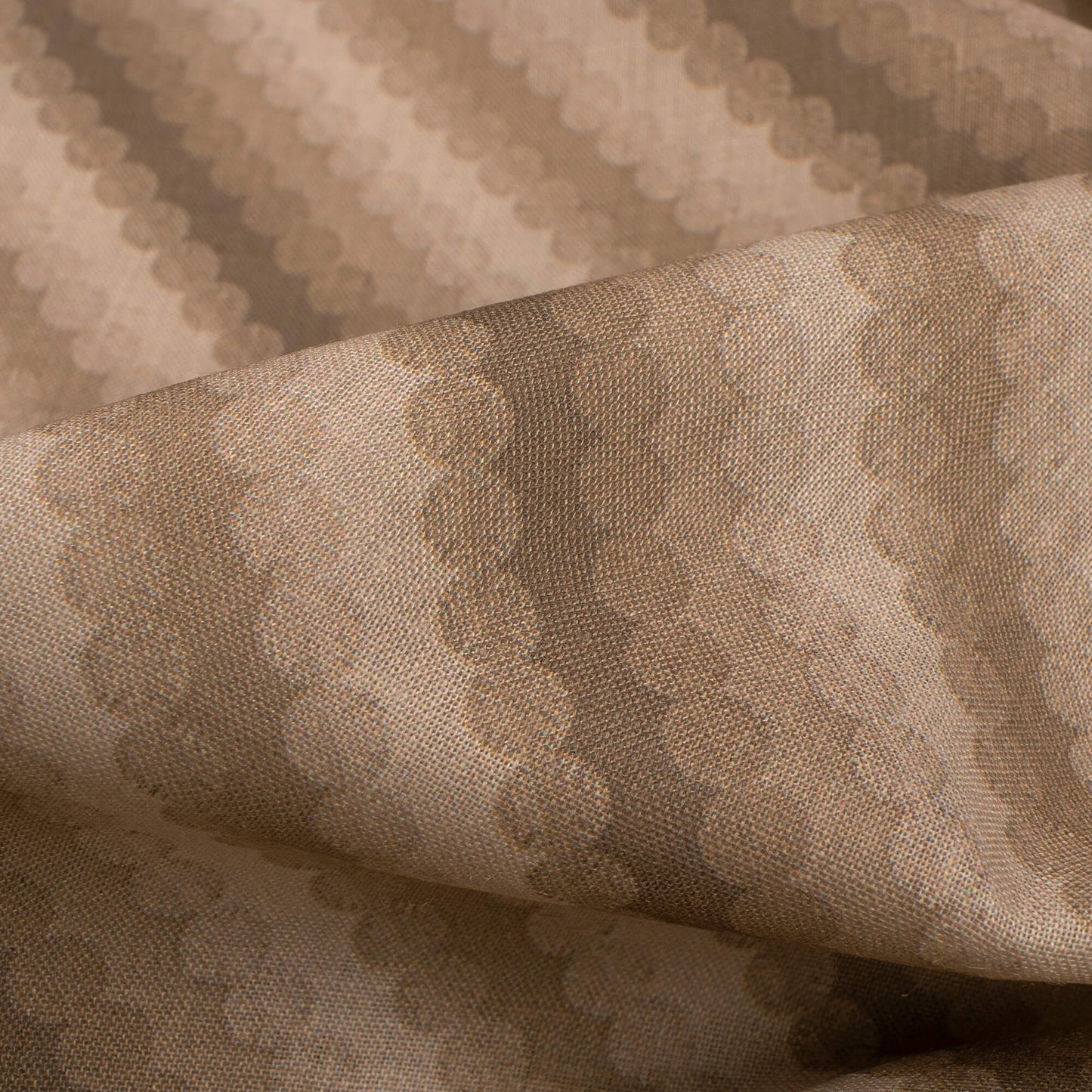 Brown Bandhanii Pattern Digital Print Poly Cambric Fabric