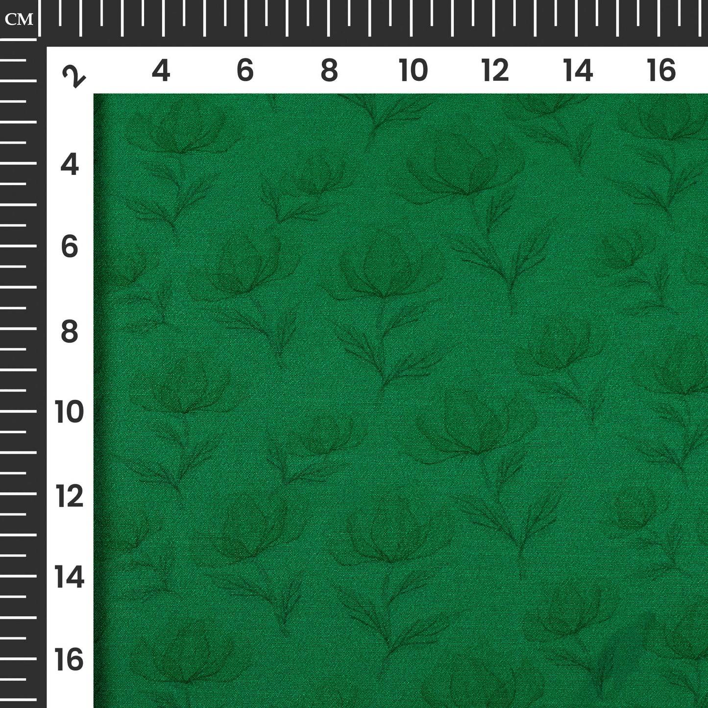 Forest Green Floral Pattern Digital Print Ultra Premium Butter Crepe Fabric