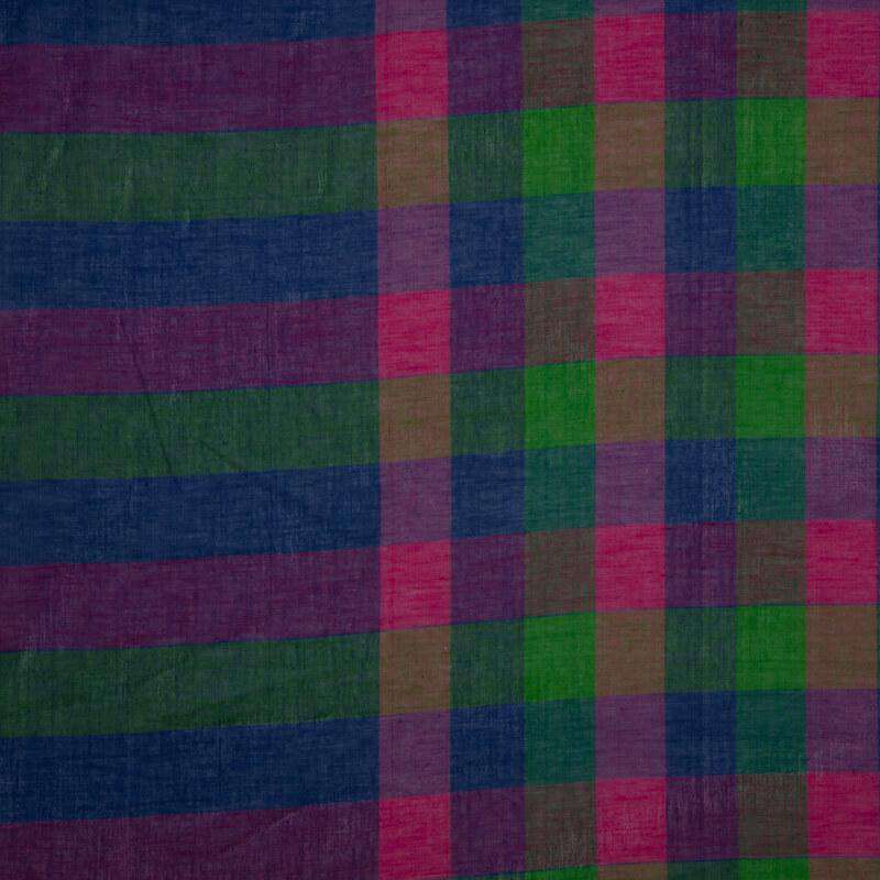 Multicolor Checks Design On Pure South Cotton Fabric