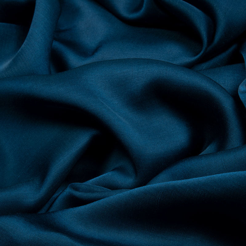 Prussian Blue Plain Modal Satin Fabric