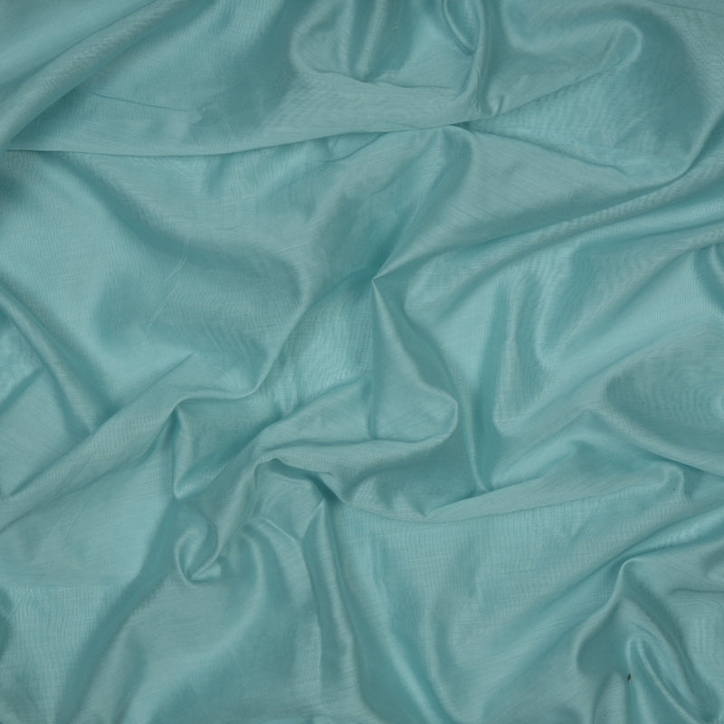 Light Teal Plain Pure Chanderi Fabric